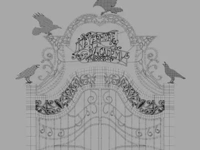 Nevermore Academy Gate 3D model