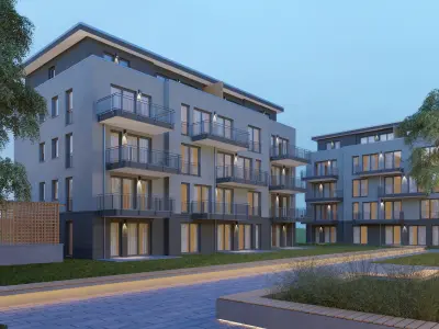 GERMAN HOUSE 1 - NIGHT Low-poly 3D model