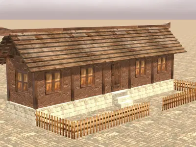 Versatile Low Poly Medieval House Assets for Town Building Low-poly 3D model