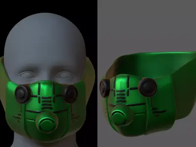 Gas mask helmet 3d model scifi Low-poly  Low-poly 3D model 310