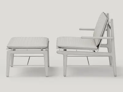 DWR Finn lounge chair and  Finn ottoman 3D model