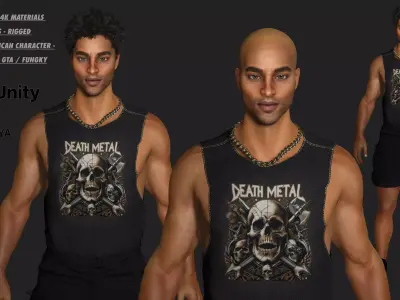 AAA 3D REALISTIC AFRICAN MALE CHARACTER - STREET STYLE GTA FUNKY Low-poly 3D model