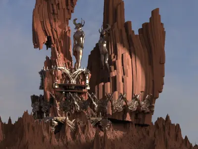 Desert Arrakis Goddess Mountain  3D model