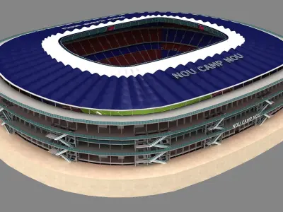New Camp Nou Stadium Barcelona Spain 3D model
