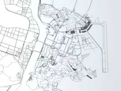 Macau Road Network and Streets 3D model