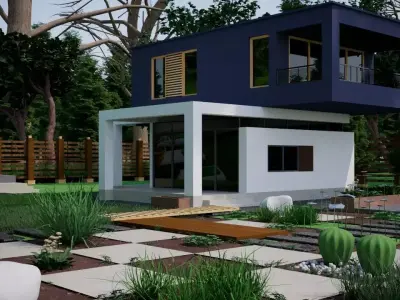 exterior design modeling  Low-poly 3D model