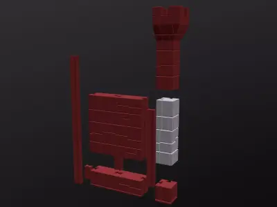 Medieval Stone Corner Wall Snap-Fit Modular Tile 3D print model