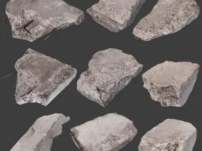 Ultimate Stones and Debris Pack Low-poly 3D model
