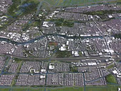 Zaanstad - 3D City Model Low-poly 3D model