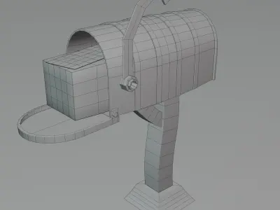 Stylized Mailbox Low-poly 3D model purchase