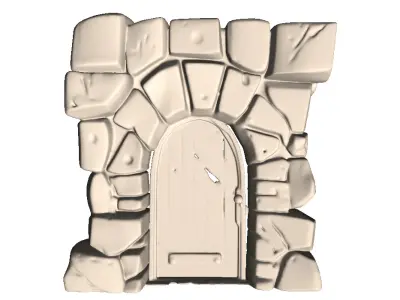 Medieval Stone Door 5 3D print model