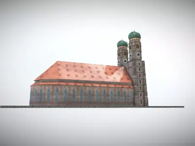 Frauenkirche Munich Low-poly 3D model