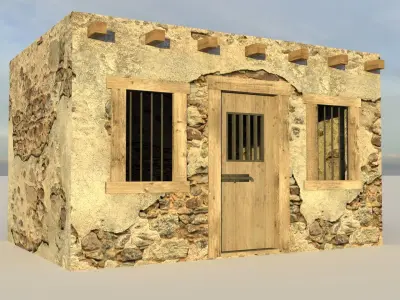 Western Jail Low-poly 3D model