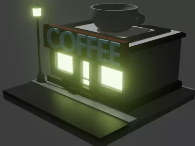 coffe shop 3D model purchase