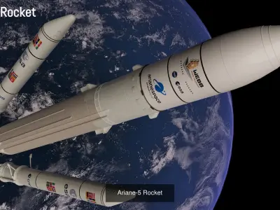 James Webb Space Telescope and Ariane-5 Rocket 3D Model Pack