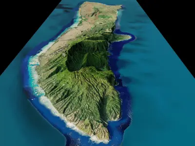 Molokai island full 3d model terrain 3D model