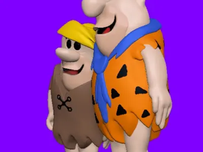 Fred and Barney The Flintstones 3D print model