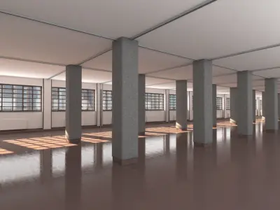 Empty Warehouse Office Space 3D model