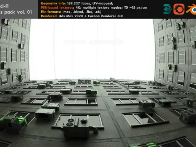 Sci-Fi air conditioners pack volume 01 3D model