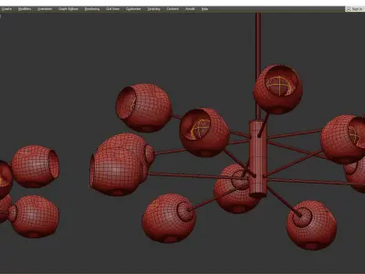 CLUSTER CHANDELIER Low-poly 3D model