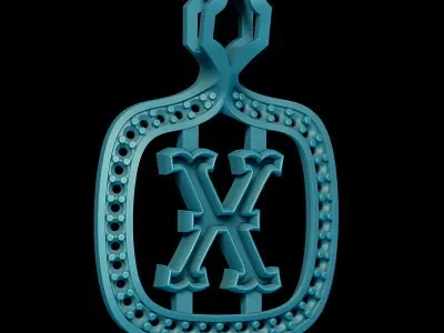 X Letter Pendant 3D print model purchase