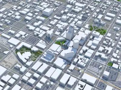 Boise City Idaho USA Low-poly 3D model