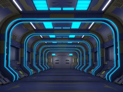 Sci Fi Corridor Room 3D model