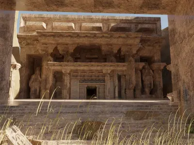 old temple ancient ruins made in blender  3D model