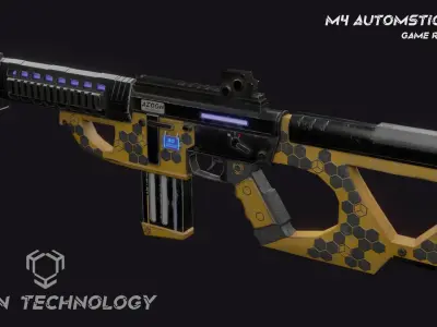 Sci Fi M4 Rifle Low-poly 3D model
