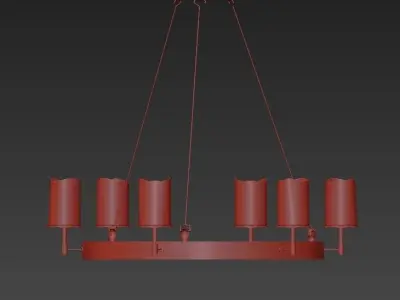 Conne 6 chandelier with four lights 3D model