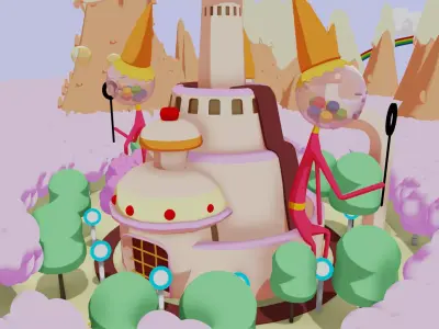 Candy Kingdom Low-poly 3D model