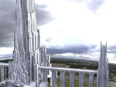 Asgardian City of the Gods Kitbash 3D model