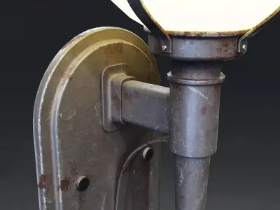 Vintage Industrial Wall Sconce Lamp Low-poly 3D model