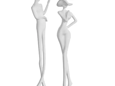 Decorative Abstract Sculpture Couple 3D model
