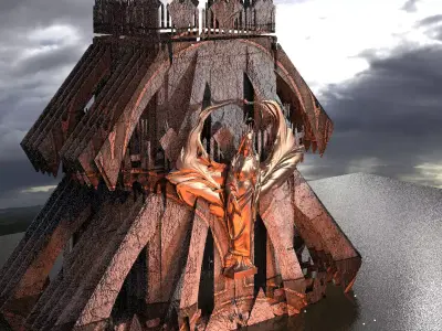 Sci-Fi Egyptian Maze cathedral 2 3D model