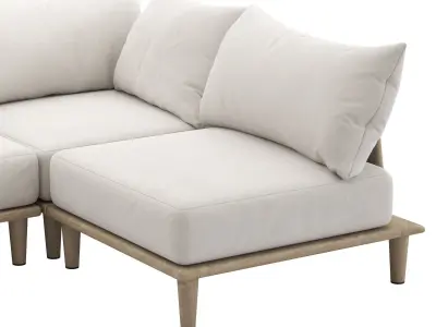 CB2 Baixa Wood Outdoor Sofa 3D model