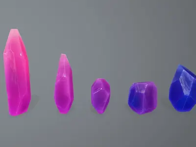 Crystal Set Low-poly 3D model