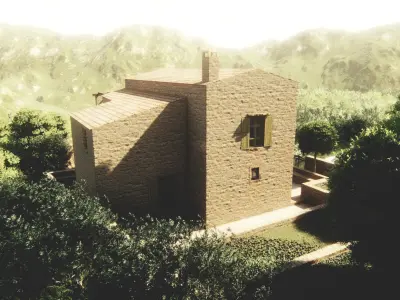 Greek House in provence 3D model