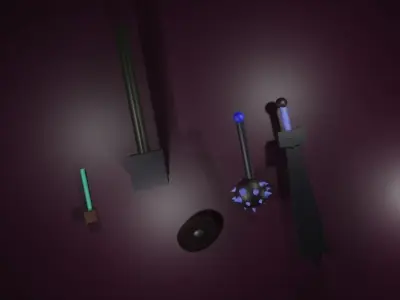 Low poly asset pack medieval weapons Free 3D model