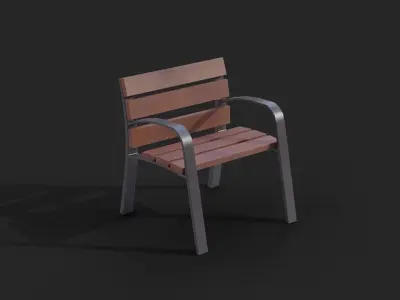 Collection of three Modo benches  low poly Low-poly 3D model
