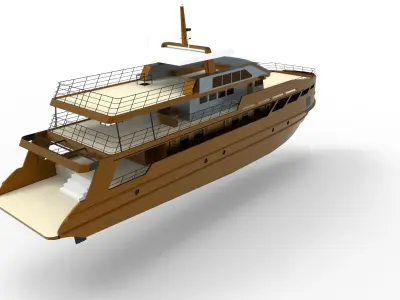 Golden Yacht A 3D model