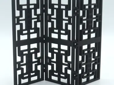 Room divider Oriental 2 print-in-place  3D print model