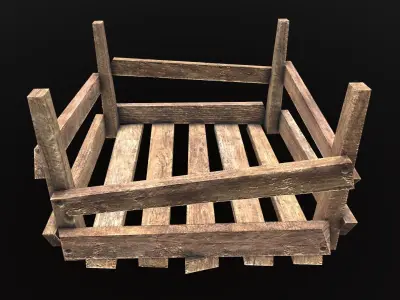 Wooden Crates Low-poly 3D model order