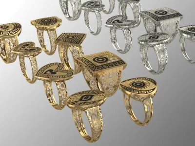 8 very light gold niello design 3D print model