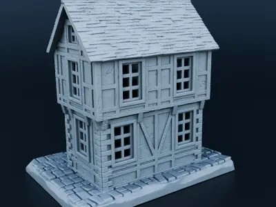 Medieval house 3D print model