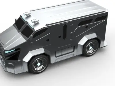 cash transport vehicle 3D model