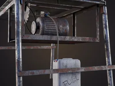 Hand Made Circular Machine Low-poly 3D model