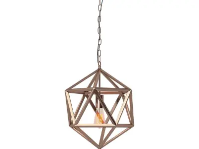 Vintage Industrial style Geometric Matte Iron Cage Pendant Light 3D model