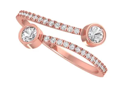 Solitaire Women Light Weight Band Ring 3D print model 6