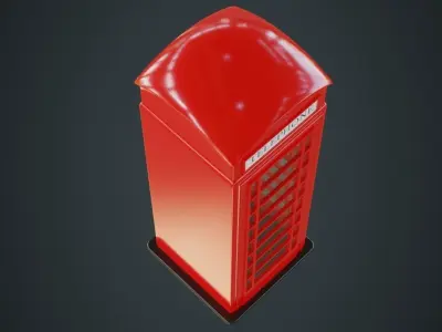 Phone Booth 1A Low-poly 3D model